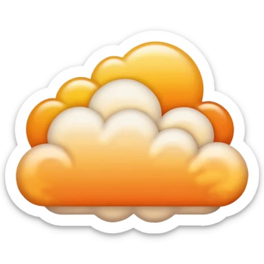 A golden sunset cloud with warm gradient tones. sticker