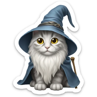kitten gandalf wizard sticker