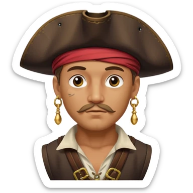 Belted pirate man with earring
 sticker