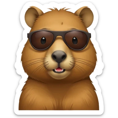 Capibara con gogles oscuros sticker