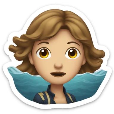 woman on sinking ship sticker