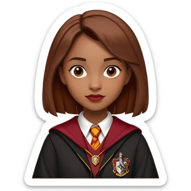 Angelina Johnson in harry potter, wear hogwarts gryfindor uniform sticker