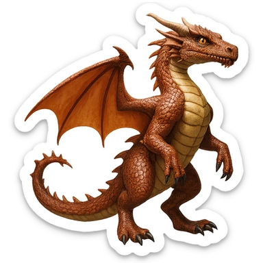 Remove the background to depict the full body of a photorealistic dragon on a transparent background. sticker