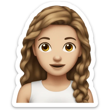 White girl brown hair idk sticker