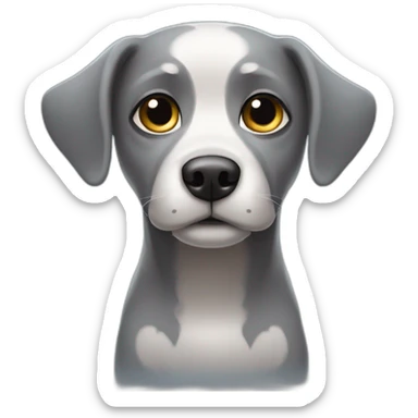 dark-grey-innocent-small-dog-with-nimbus-halo sticker