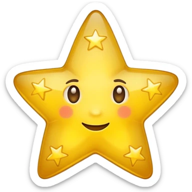 Star twinkle no eyes  sticker