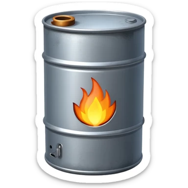 generate a realistic rust-free metal natural gas barrel sticker