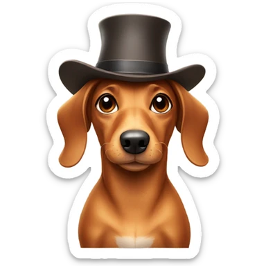 Wiener dog with a hat  sticker