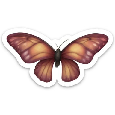 una mariposa volando en la luna mientras come una manzana sticker