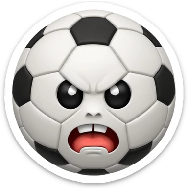 BALON DE FUTBOL CON CARAS ENFADOS sticker