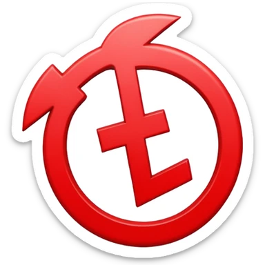 Negative symbol, minus sign, red sticker