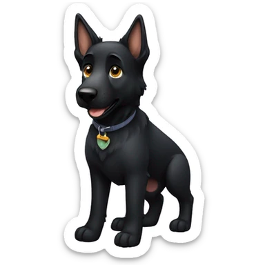 Black german shepherd dog sticker