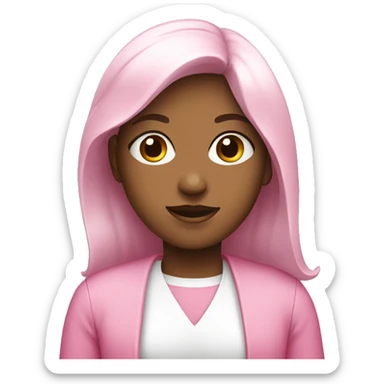 a girl dressed in pink and white sticker