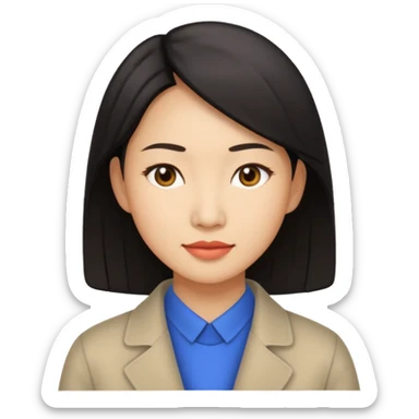 asian woamn, mid 30's sticker