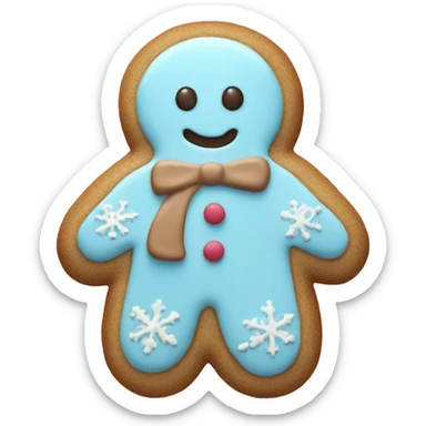 pastel blue gingerbread cookie  sticker