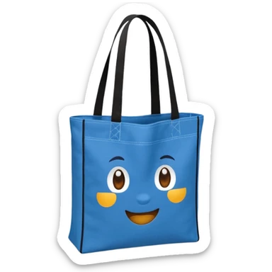 Reusable blue Tote Bag sticker