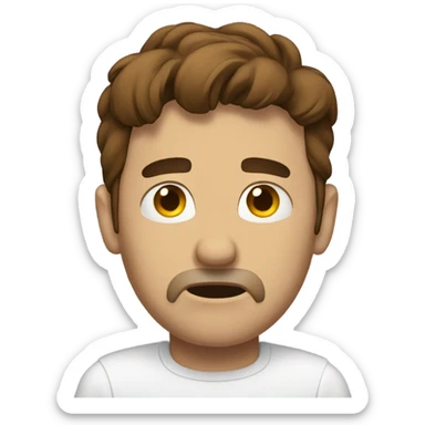 Man skydive brown Haar sad sticker