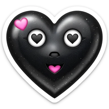 Black Hearts and crowns with glitter and the words boss bitch sticker