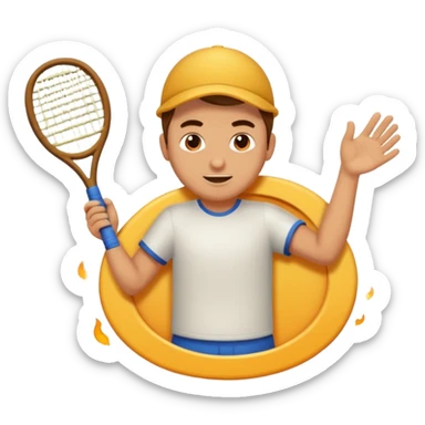 Chico  rubio bajo el sol jugando padel  sticker