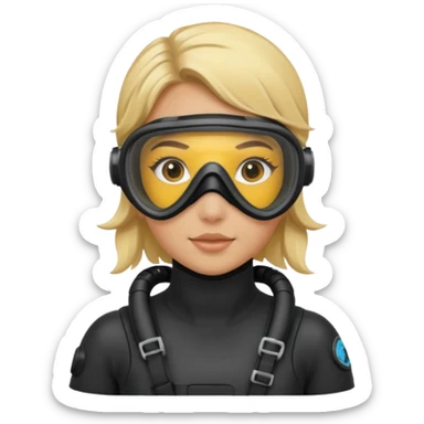 scuba diving girl blonde  sticker