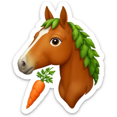 Horse eating carrot sticker