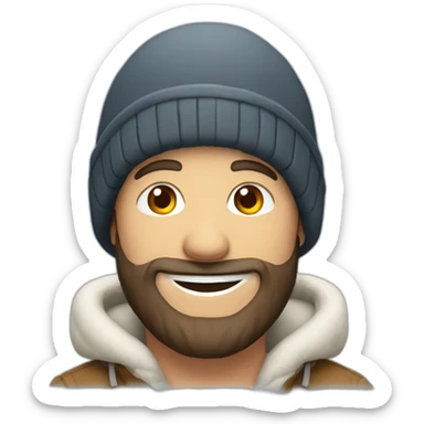 smiling guy beard in winter hat sticker