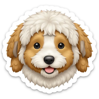 Can you make me an emoji of an all white mini golden-doodle  sticker