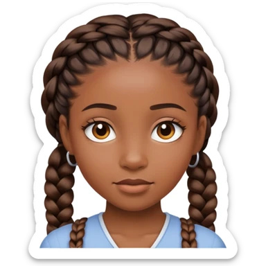 black girl with braids sticker