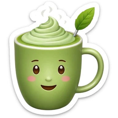 Emoji with a matcha latte sticker