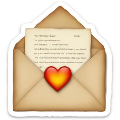 Letter with hearth sticker