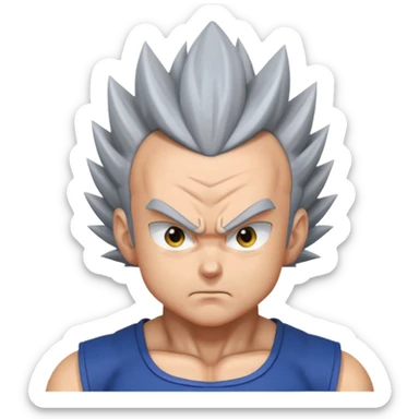 Vegeta Grey hair sticker