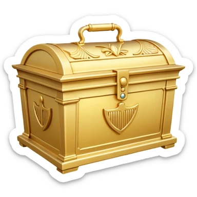 Ark of the Covenant, ornate gold box with handles, rays of light sticker