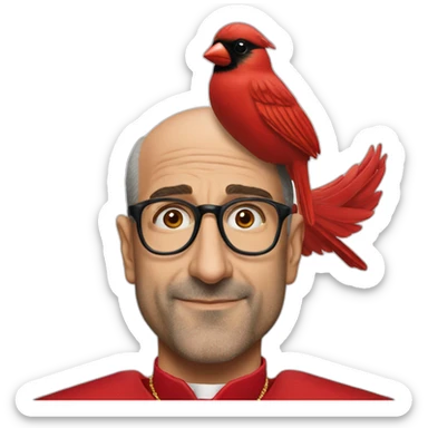 stanley tucci as a cardinal sticker