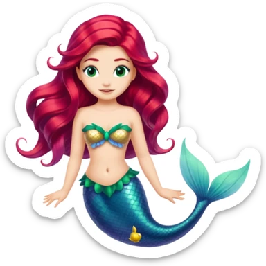 ariel Princess with fin sticker