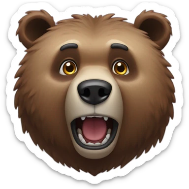 Grizzlybear shocked sticker