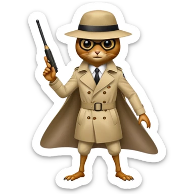 A cricket dressed as a spy  sticker
