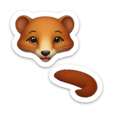 red cheerful smiling mongoose in bed sticker