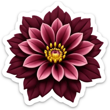 black dahlia flower sticker