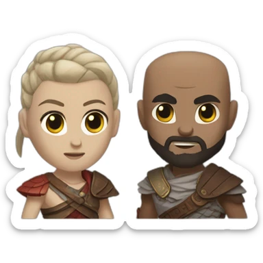 Kratos and atreus god of war sticker