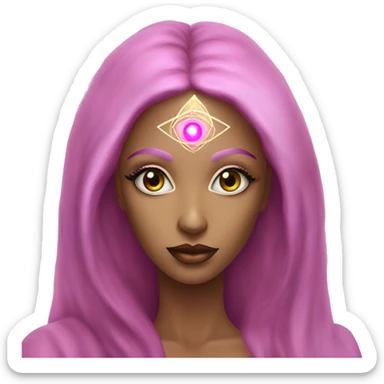 Pleiadian diva woman female third eye pink sticker