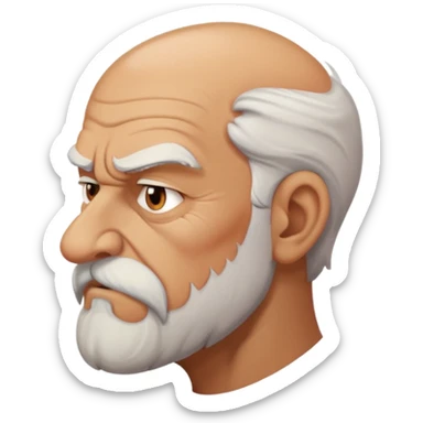 old angry man with facial hair in profile view sticker