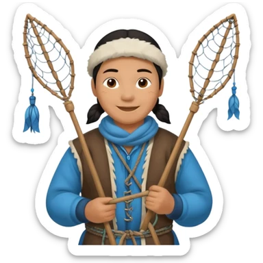 Inuit with nets sticker