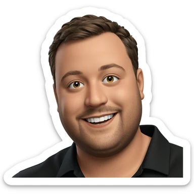 smiling boy in black shirt sticker