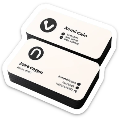 business card with a logo symbol sticker