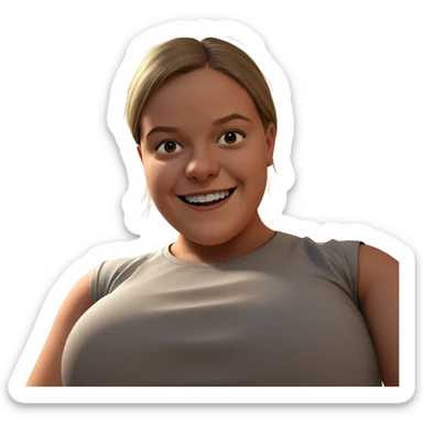 smiling girl in shirt sticker