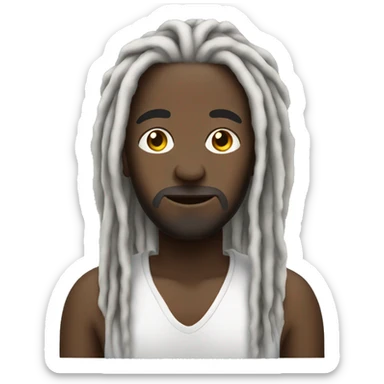 black man with long white and black dreads sticker