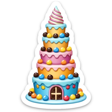 A whimsical tower of mixed treats sticker