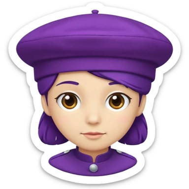 a purple berret sticker