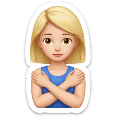 arms crossed hold neck girl sticker