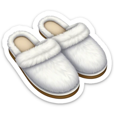 white fluffy slippers sticker
